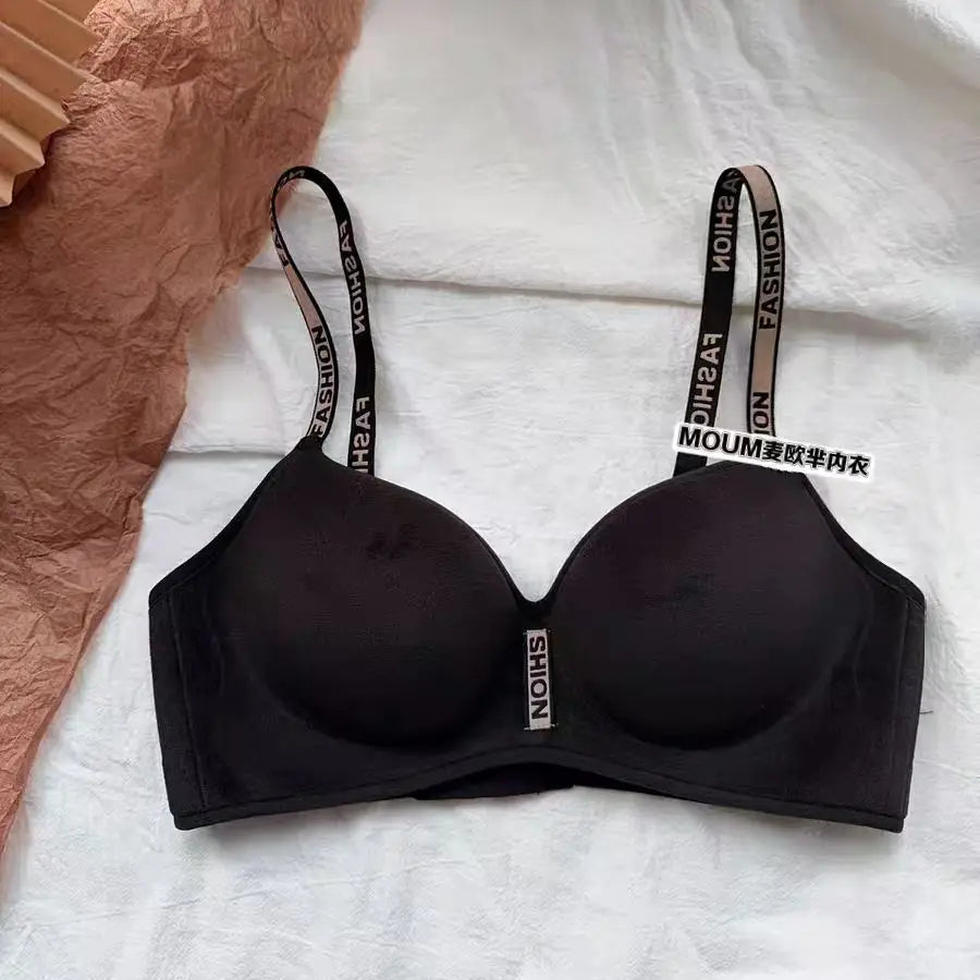 Velvet Plush Push Up Bra for Small Chest - 6CM Thermal Padded Non-Wire Bra, Warm Lined Comfort for Women, Autumn Winter Wear