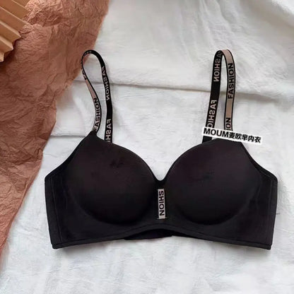 Velvet Plush Push Up Bra for Small Chest - 6CM Thermal Padded Non-Wire Bra, Warm Lined Comfort for Women, Autumn Winter Wear