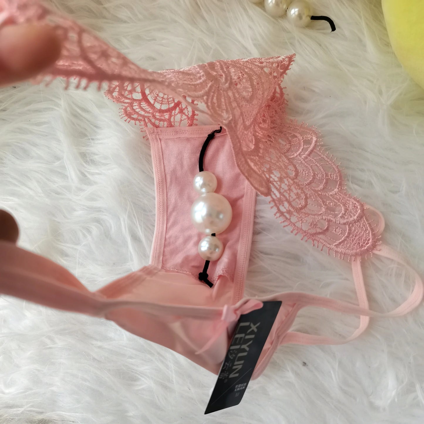 Customized Imitation Pearl Underwear Into The Body To Increase Massage Beads, Sexy Thong Tighten Briefs Thong  Panties Women