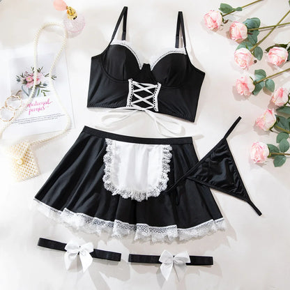 Cosplay Sexy Erotic Lingerie Women Bra And Panty Garters Maid Lingerie Sets Sexy Women's Underwear Set Female Sexy Costumes