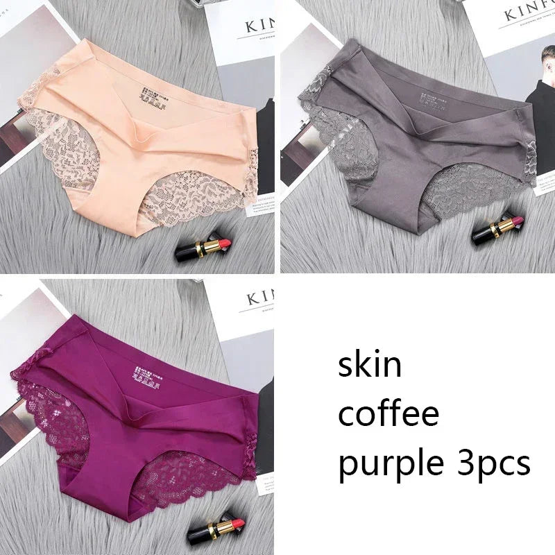 Set/lot Seamless WomenComfort Lace Briefs  Hollow Out Panties Set Underwear Low Rise Female Sport Panty Soft Lady Lingerie Sexy