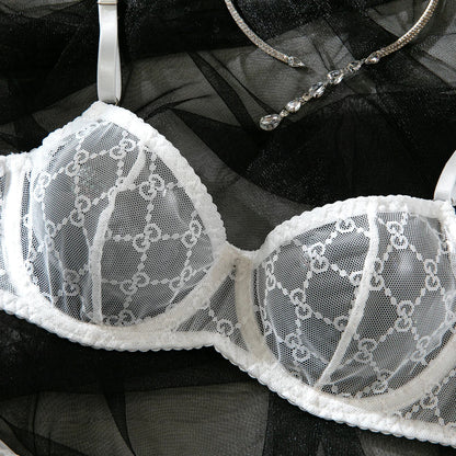 Krasapt New Arrival Ultra-thin Mesh See-through Plaid Bra And G-string Sexy Lingerie Sets Fancy Intimate Erotic set Onlyfans Kit