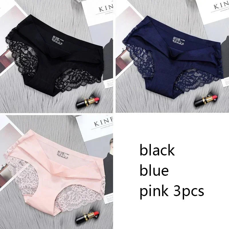 Set/lot Seamless WomenComfort Lace Briefs  Hollow Out Panties Set Underwear Low Rise Female Sport Panty Soft Lady Lingerie Sexy