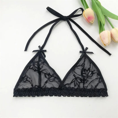 Custom Name Crystal Letter Bra and Panties Sets Sexy Lace Halter Bra Thong Personalized Customized Name Underwear G-String Gift