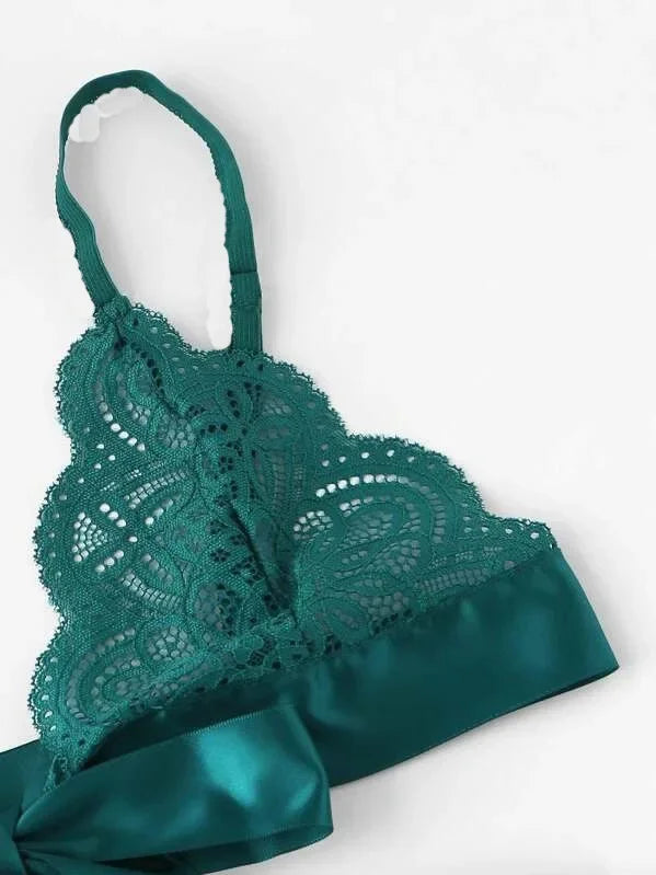 Sexy Lace Bra Brief Set Lingerie Set Women Underwear Transparent Bra Panties Sets Female Red Ultra-thin Unlined Underwear Set