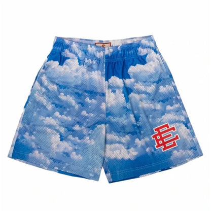 2025 New Summer EE Eric Emanuel  Basic Mesh Short Classic Floral Printed Gym Shorts Men's Gym Basketball Sports Beach Shorts
