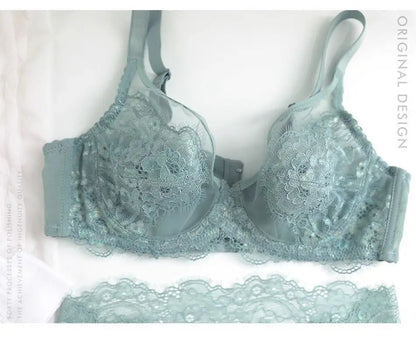 MOYISU Sexy Tushy Underwear Women's Big Boobs Small Boobs Hottie Set Ultra Thin Push-up Breast Anti-sag Soft Underwire Bra AB CD