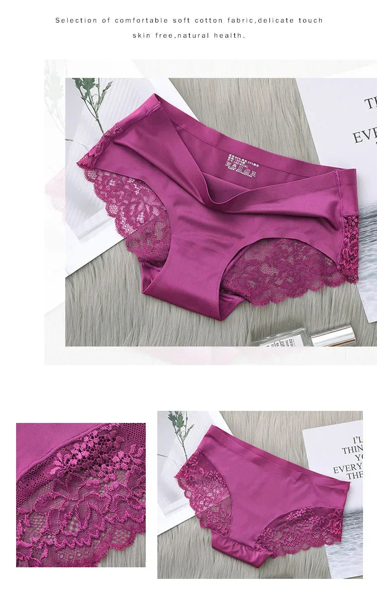 Set/lot Seamless WomenComfort Lace Briefs  Hollow Out Panties Set Underwear Low Rise Female Sport Panty Soft Lady Lingerie Sexy