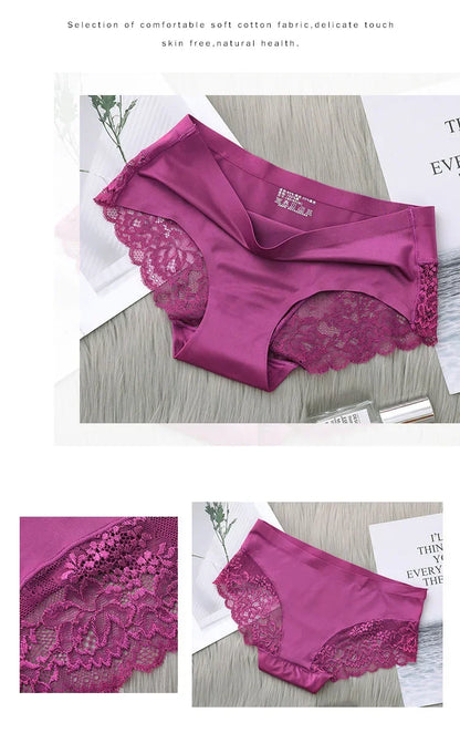 Set/lot Seamless WomenComfort Lace Briefs  Hollow Out Panties Set Underwear Low Rise Female Sport Panty Soft Lady Lingerie Sexy