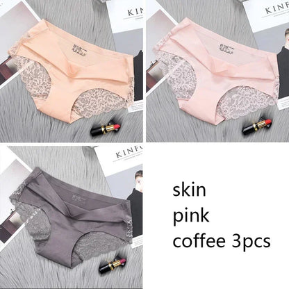 Set/lot Seamless WomenComfort Lace Briefs  Hollow Out Panties Set Underwear Low Rise Female Sport Panty Soft Lady Lingerie Sexy