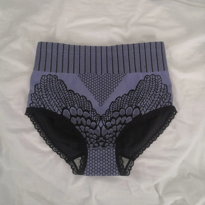 1pcs Women Lace Print Panties High Waist Tummy Control Briefs Female Seamless Ventilate Shaping Underpants Butt Lifter Underwear