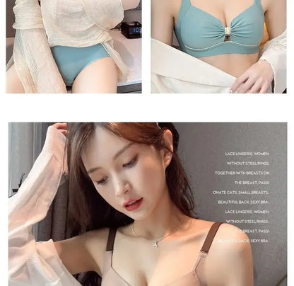 2/1Solid Wireless Sports Bra Comfy & Breathable Seamless Push Up Running Workout Tank Everyday Bra, Women's Lingerie & Underwear