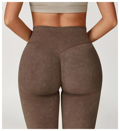 Yoga Pants Impact Leggings Women Seamless Sports Yoga Pant High Waist Ribbed Gym Clothes Fitness Workout Wear Scrunch Bum Tights