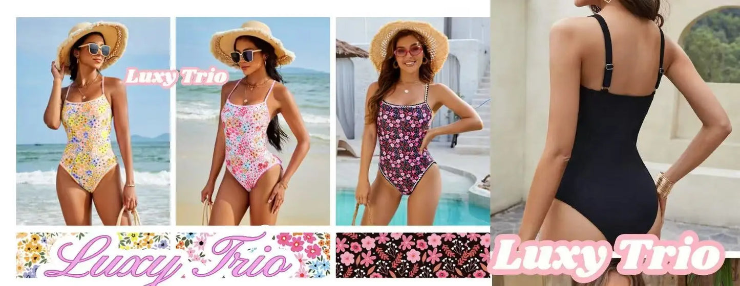 European and American Fashion Women's Water Sports Beach Outdoor Full-Body Print One-Piece Swimsuit for Women