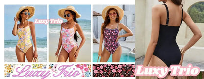 European and American Fashion Women's Water Sports Beach Outdoor Full-Body Print One-Piece Swimsuit for Women