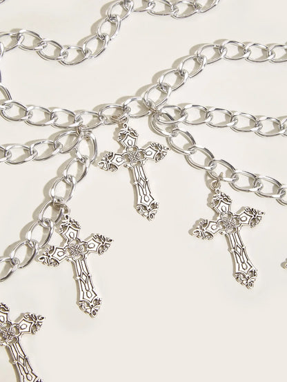 Cross waist chain women's waist jewelry niche waist decoration versatile temperament cool punk hot girl personal body chain