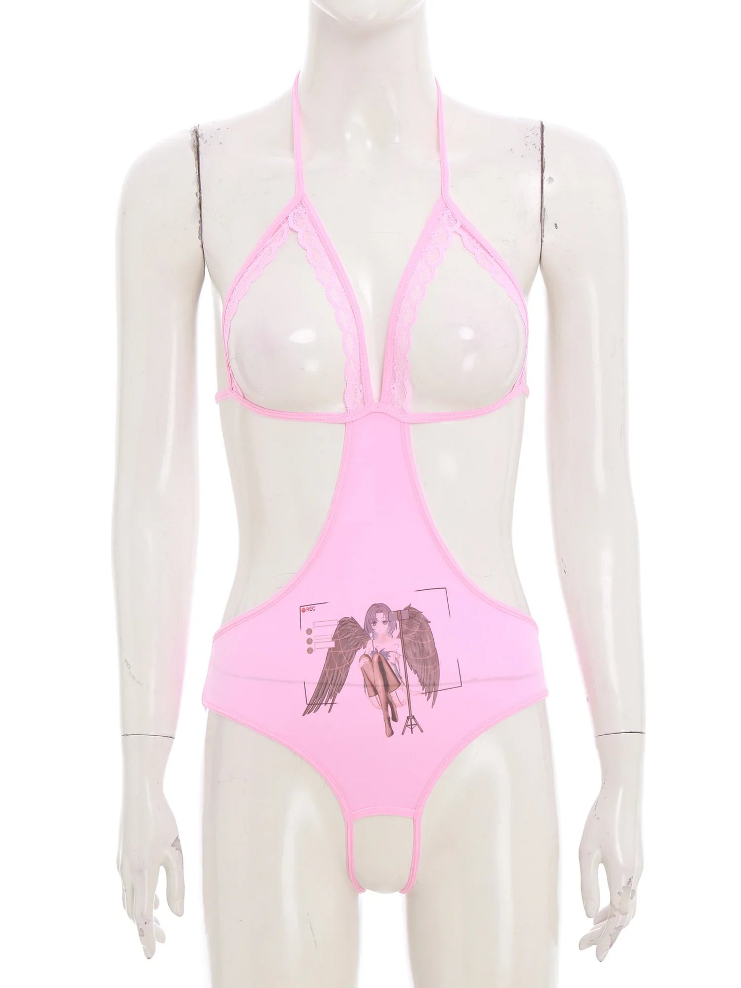 Adult Women Sheer Mesh Teddies Breast Hollow Out Opening Butt Flaunting Bodysuits Leotard for Exotic Dating Role Play Nightwear