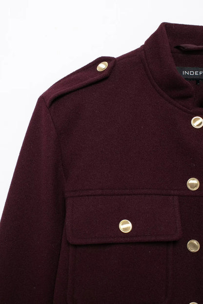 HH 2024 Fashion Women Soft Tweed Bomber Jacket O-Neck Long Sleeve Pockets Buttons Loose Woolen Coat Female Streetwear