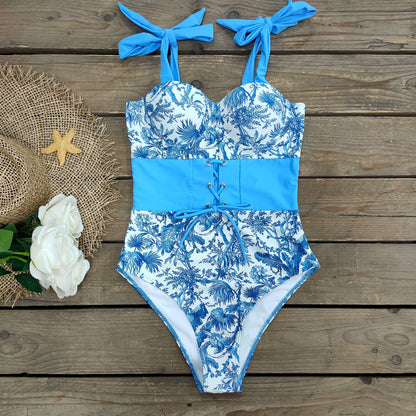Ashgaily New One Piece Swimsuit Sexy Cartoon Printed Swimwear Women Bathing Suit Beach Backless Monokini Swimsuit Female
