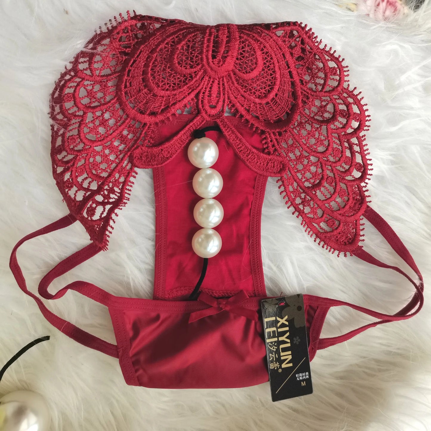 Customized Imitation Pearl Underwear Into The Body To Increase Massage Beads, Sexy Thong Tighten Briefs Thong  Panties Women