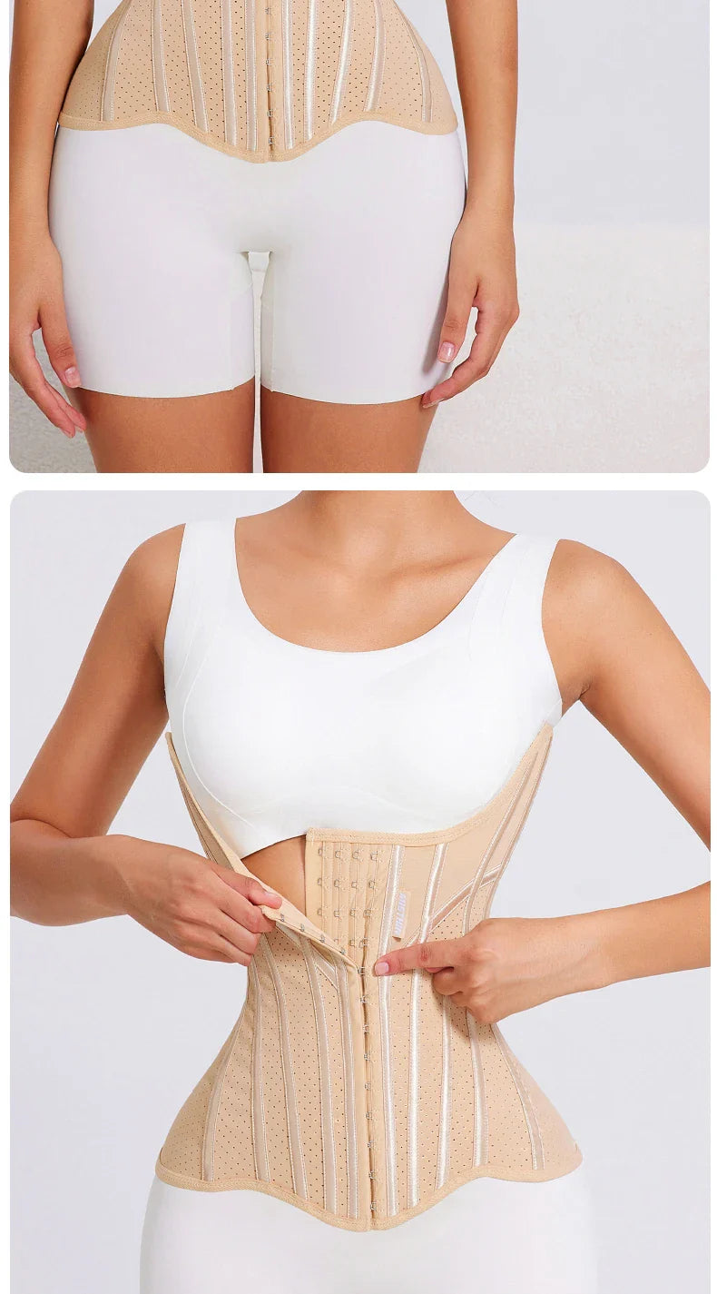 MISTHIN U-shaped Waist Trainer Corset Women Shapers Lifted Waist Trainer Steel Bone Slimming Breathable Mesh Women's Shapewear