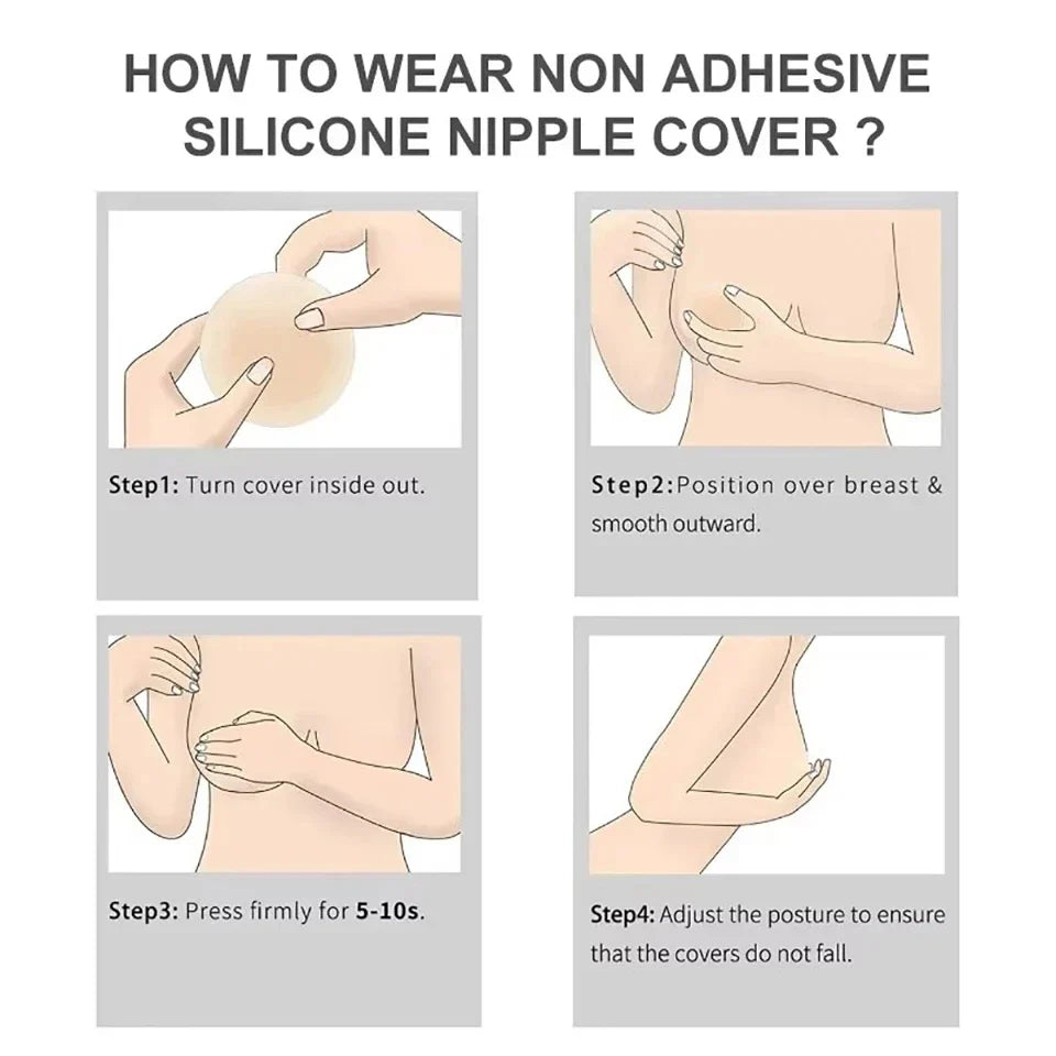 Fashion Silicone Nipple Cover Lift Up Bra Sticker Adhesive Invisible Bras Chest Patch for Women Reusable Chest Breast Petals Pad