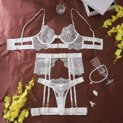 Two-piece Women's Set G-string Transparent Underwear Lolita Romantic Lingeries Set Sexy Bra and Panties Sets Lingerie for Woman