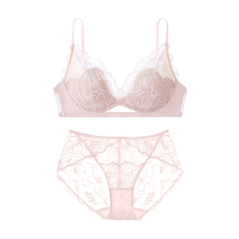 SUJIIN Summer Sexy Bra and Panty Sets for Woman Lace Comfort Bras Set Hot Women's Small Chest Wireless Lingerie Femme MX325