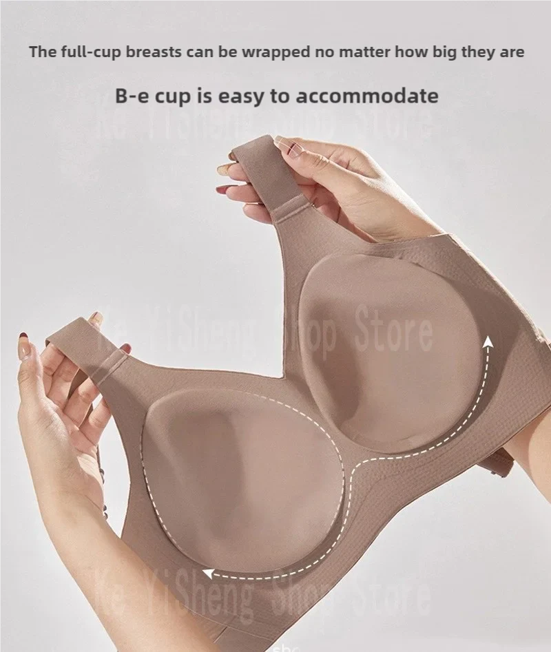Non-trace body underwear women's bra anti-sag large size adjustment breast women big breasts small