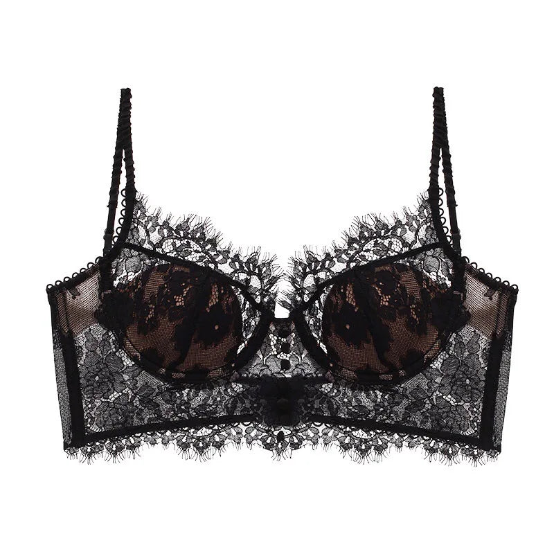 Sexy lace French new strappy bra, backless underwear, women's retro thin vest bra