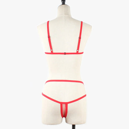 Women Sexy Lingerie Corset Solid Erotic Mesh Transparent Bra Panty Lingerie Underwear Set Lenceria Erotica Mujer Sexi Babydoll
