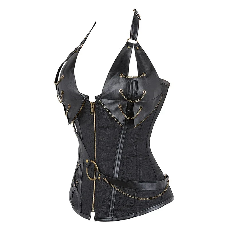 Women Bustiers Corsets Medieval Viking Pirate Costume Gothic Leather Overbust Corselet Steampunk Corset Vest Bustiers