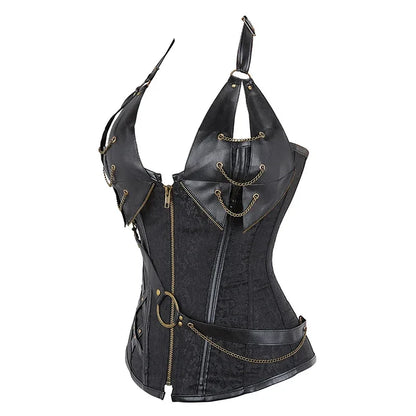Women Bustiers Corsets Medieval Viking Pirate Costume Gothic Leather Overbust Corselet Steampunk Corset Vest Bustiers