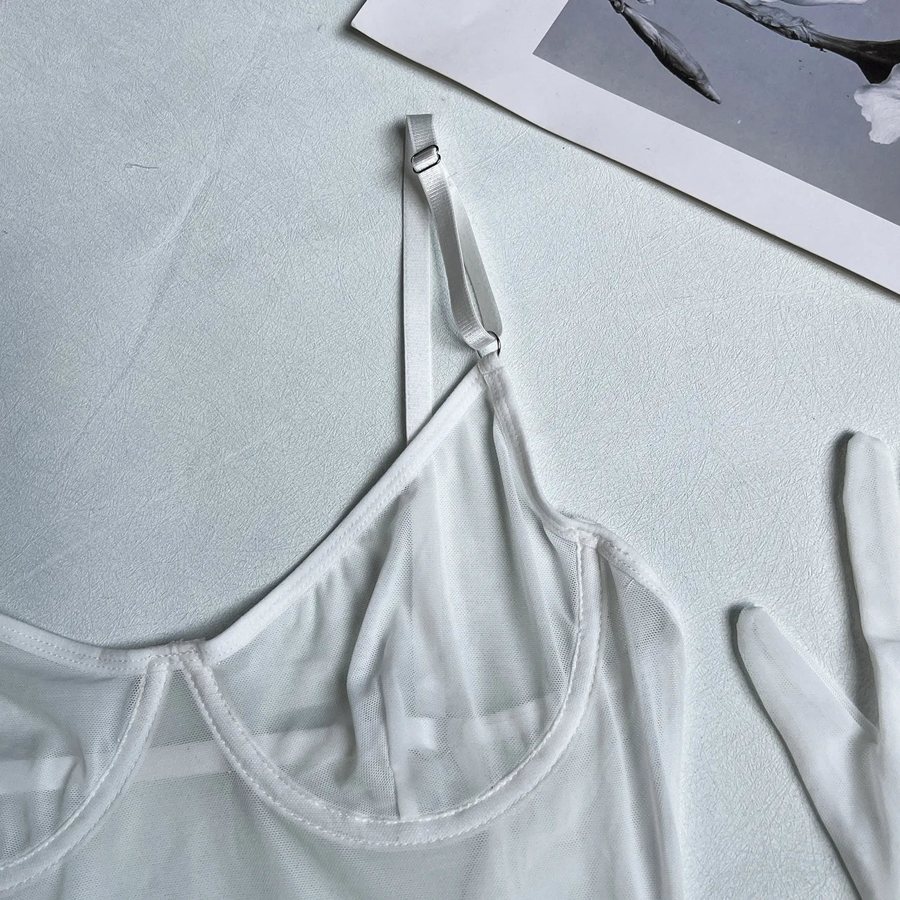 Yimunancy Sheer Mesh Lingerie Set Women 4-Piece Backless Sexy Dress Sexy Erotic Solid Brief Underwer Set Nightwear