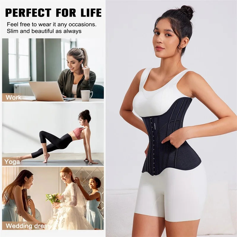 MISTHIN U-shaped Waist Trainer Corset Women Shapers Lifted Waist Trainer Steel Bone Slimming Breathable Mesh Women's Shapewear