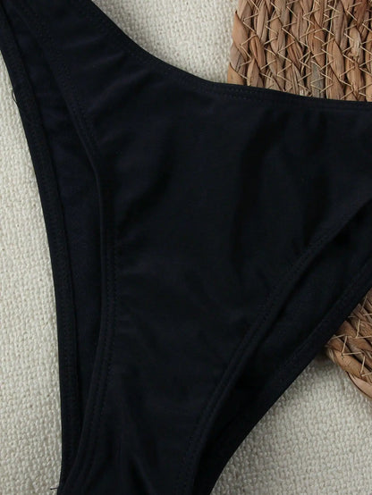 "2025 Sexy Bandeau Push-Up Bikini Set - Brazilian Thong Swimwear for Women"