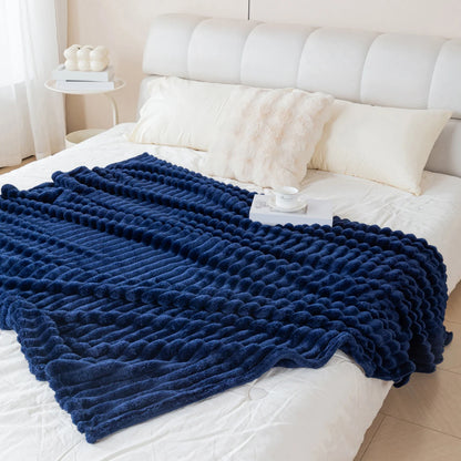 1pc flannel blanket - soft, comfortable, warm nap blanket, Christmas exquisite gift blanket, available in multiple colors