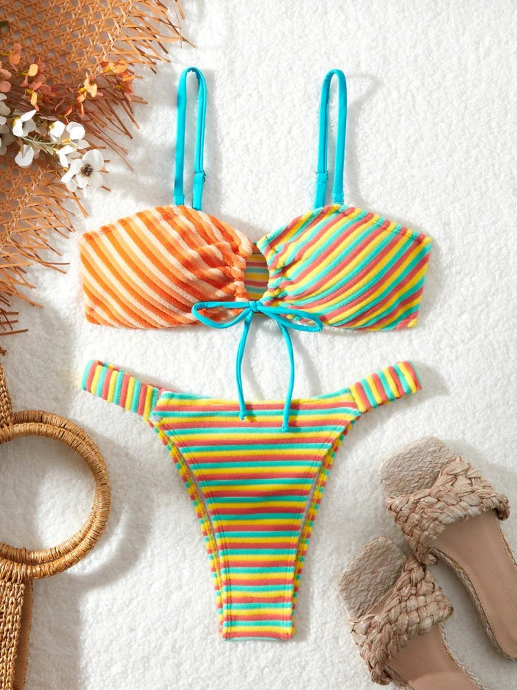 2025 Beach Bikini Carnival Party New Outdoor European, American, Japanese and Korean New Sports Bikini Casual Style