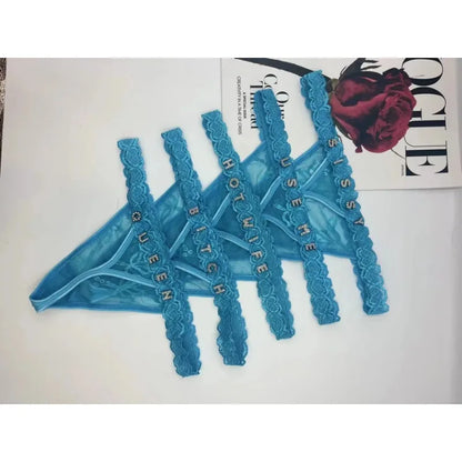 Custom Thongs Name Letter Women Sexy Lace Panties Personalized Customized GString tanga Hot Wife Girlfriend Valentines Gift