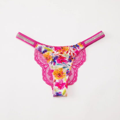 Fashion Sparkling Rhinestone Lace Thong Women's Low Waist Sexy Women's Underwear Women's Thong Clearance items,limited quantity,