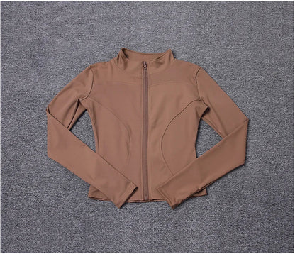 Women Sport Jacket Long Sleeve Shirt Workout Coat Gym Training Clothing Yoga Sportswear