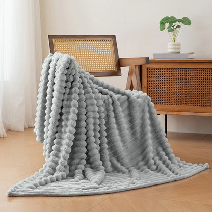 1pc flannel blanket - soft, comfortable, warm nap blanket, Christmas exquisite gift blanket, available in multiple colors