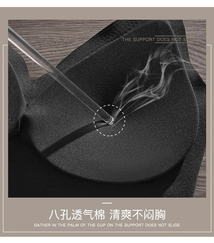 Sexy Large Backless U-shaped Beautiful Back Sling Underwear Women's Thin Section Seamless Small Chest Gathered Strapless Bra