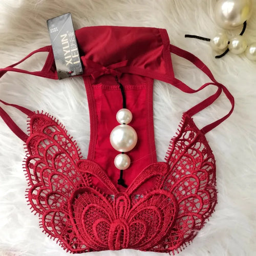 Customized Imitation Pearl Underwear Into The Body To Increase Massage Beads, Sexy Thong Tighten Briefs Thong  Panties Women