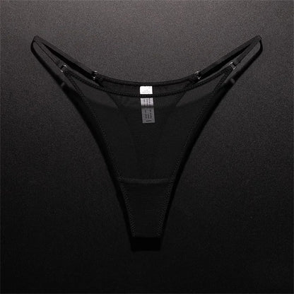 High Slit Women Seamless Thong Ultra-thin Mesh Sexy Underwear Transparent Gauze Sports Fitness G-string Plus Size