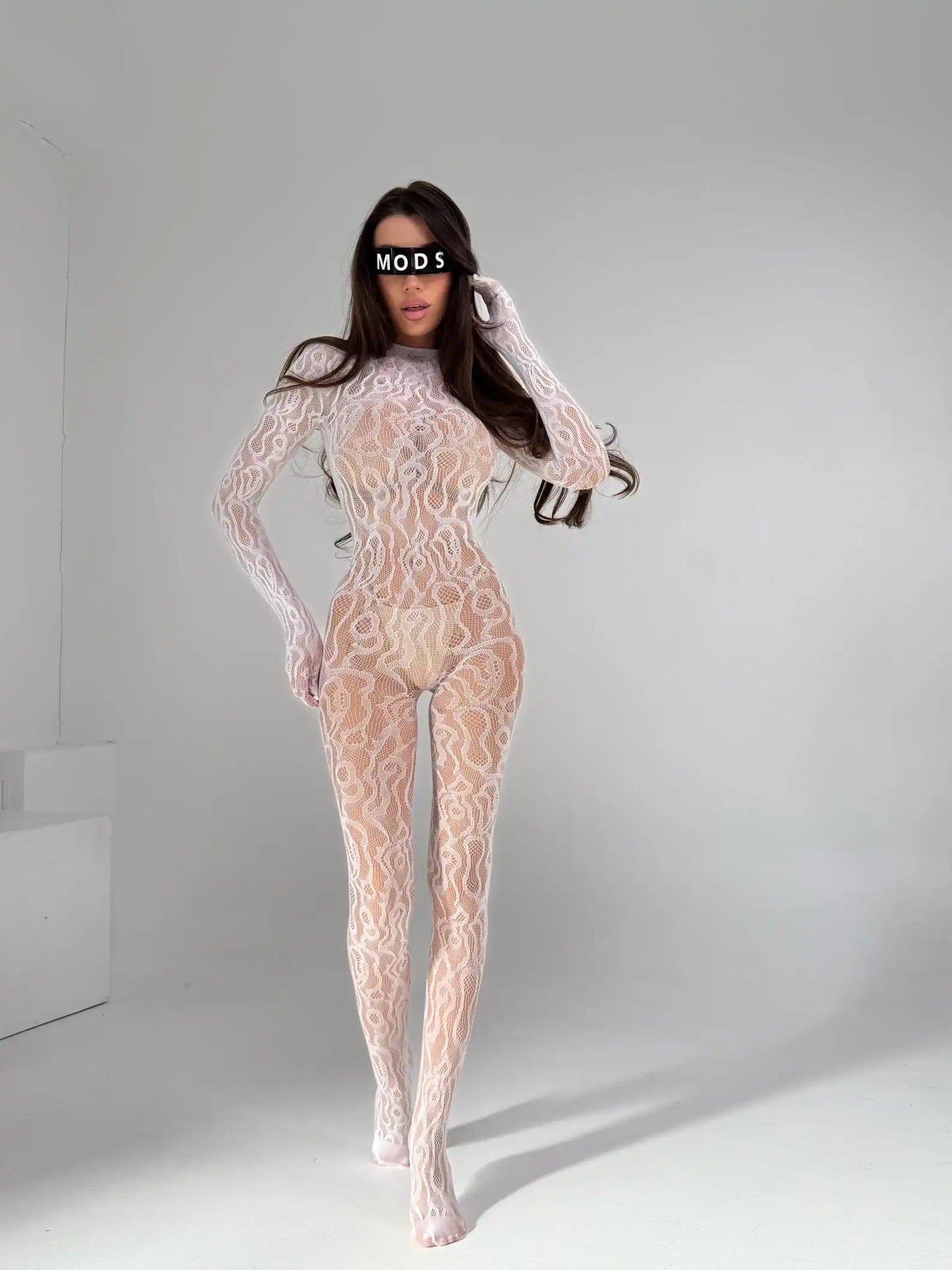 Teddy Crotchless Bodysuits Sexy Lingerie Women Fishnet Hollow Open Bra Underwear Erotic Apparel Black Bodysuit & Lace Stockings