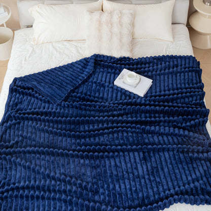 1pc flannel blanket - soft, comfortable, warm nap blanket, Christmas exquisite gift blanket, available in multiple colors