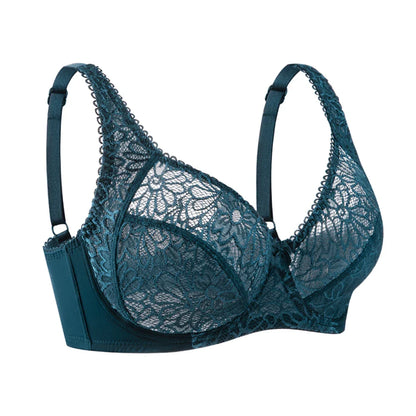 Womens Bras Ultra-Thin Perspective Deep V Lace Sheer Plus Size Bra Female Underwear Sexy Lingerie BH Tops 70-100 B C D E F Cup