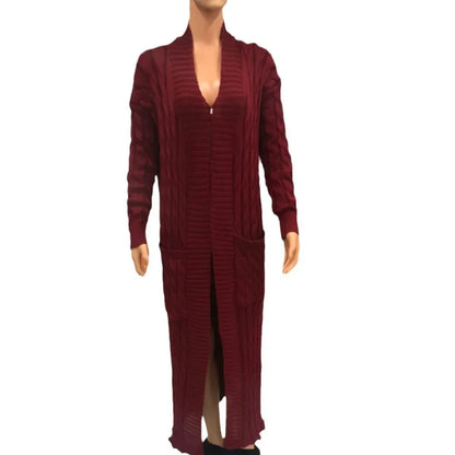 2024 New Women's Fashionable Cardigan Sweater Casual Long Sleeve Solid Color Jacket Autumn/Winter Amazon Europe Style