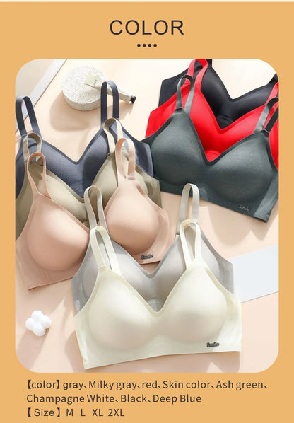 CAITING Beautiful Back Latex Cup Bra Soft Support Strips Skin-friendly Underwear For Women With Small Breasts